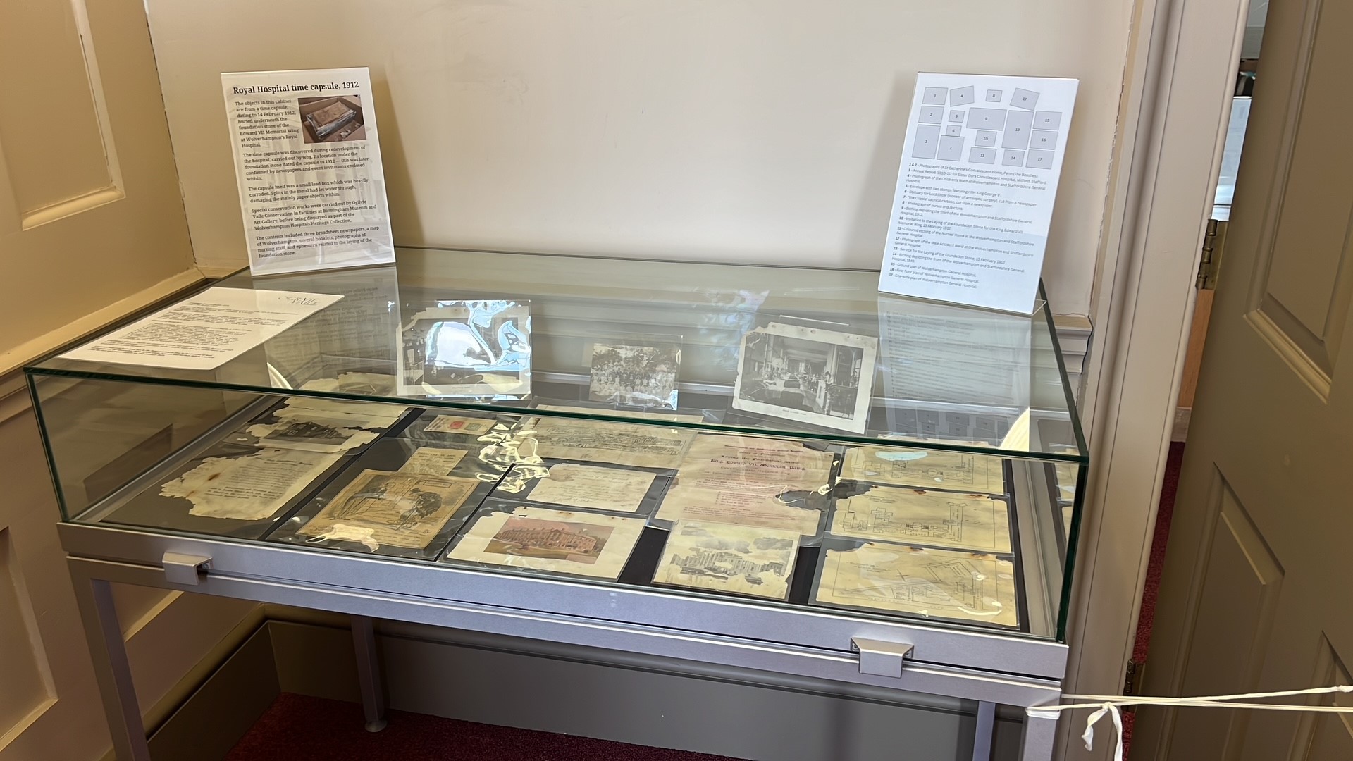 Century-old time capsule uncovered at former hospital now on public display